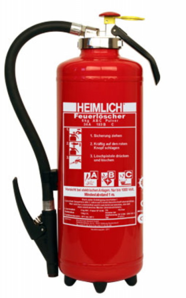HEIMLICH® Pulver Auflade Feuerlöscher 43A 233B= 12LE Pulverlöscher Schlagknopf